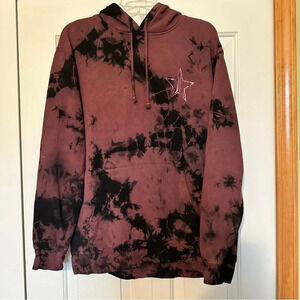 Jeffree Star Maroon and Black comfy acid Tie-Dye Hoodie medium